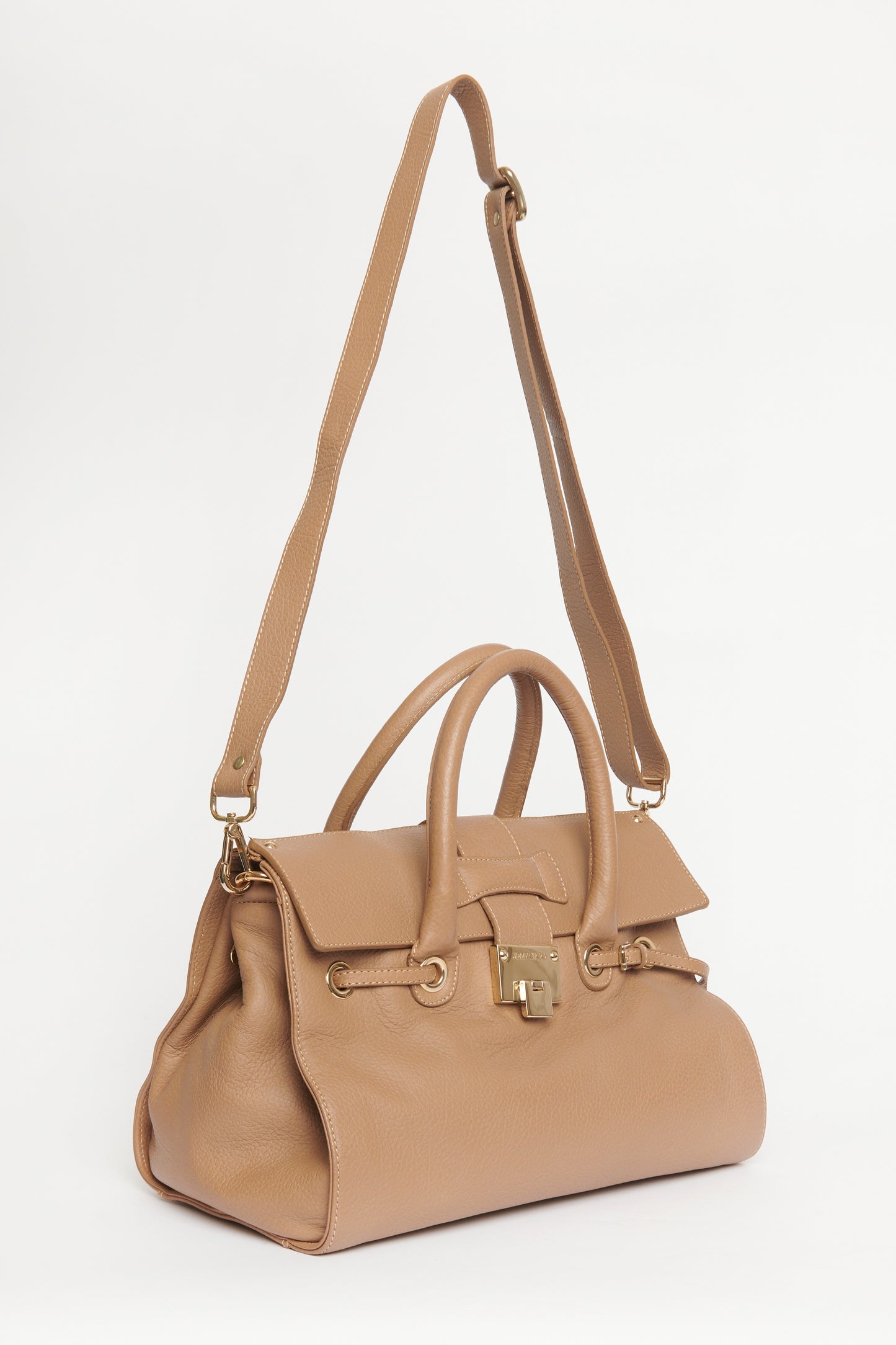 Taupe Leather Preowned Rosalie Shoulder Bag
