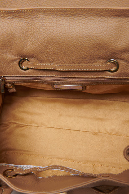 Taupe Leather Preowned Rosalie Shoulder Bag