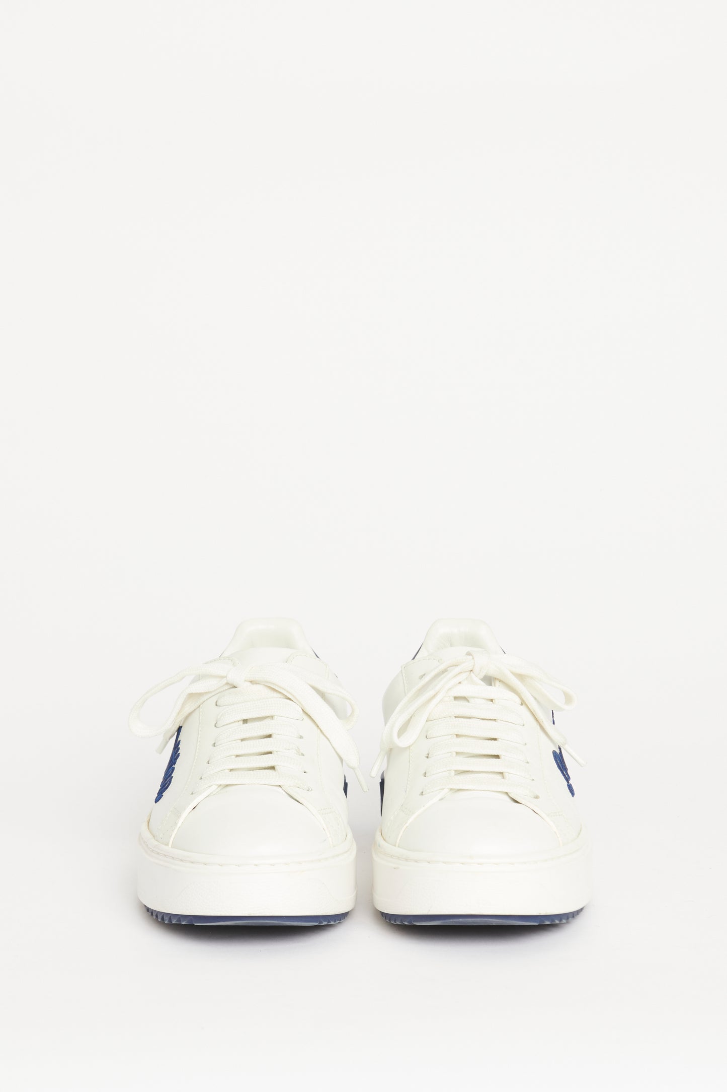 White Leather Preowned Time Out Trainers