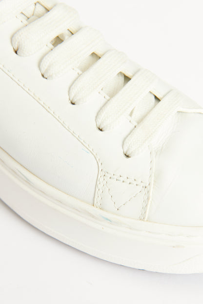 White Leather Preowned Time Out Trainers