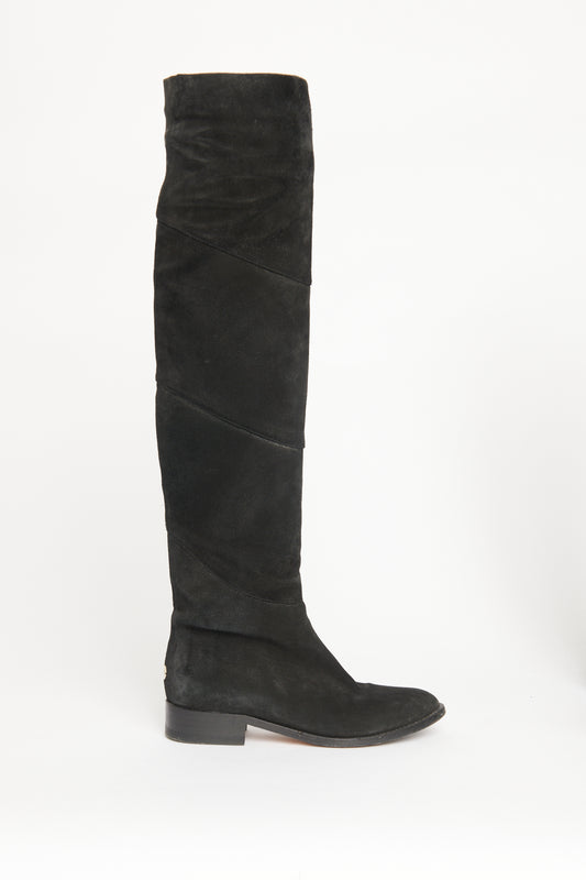 Black Suede Preowned Miller Over The Knee High Boots