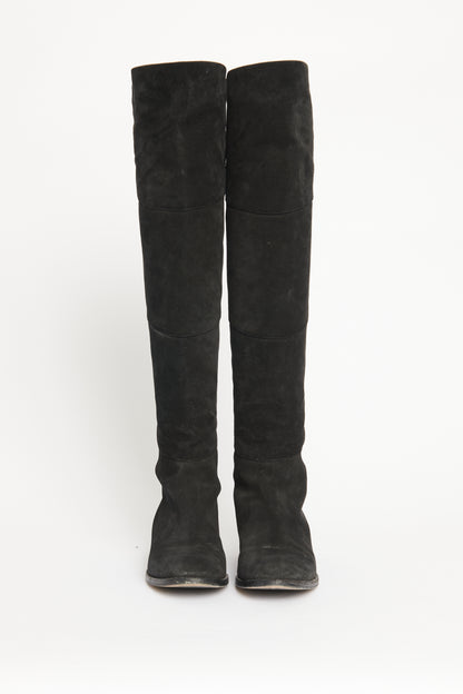 Black Suede Preowned Miller Over The Knee High Boots