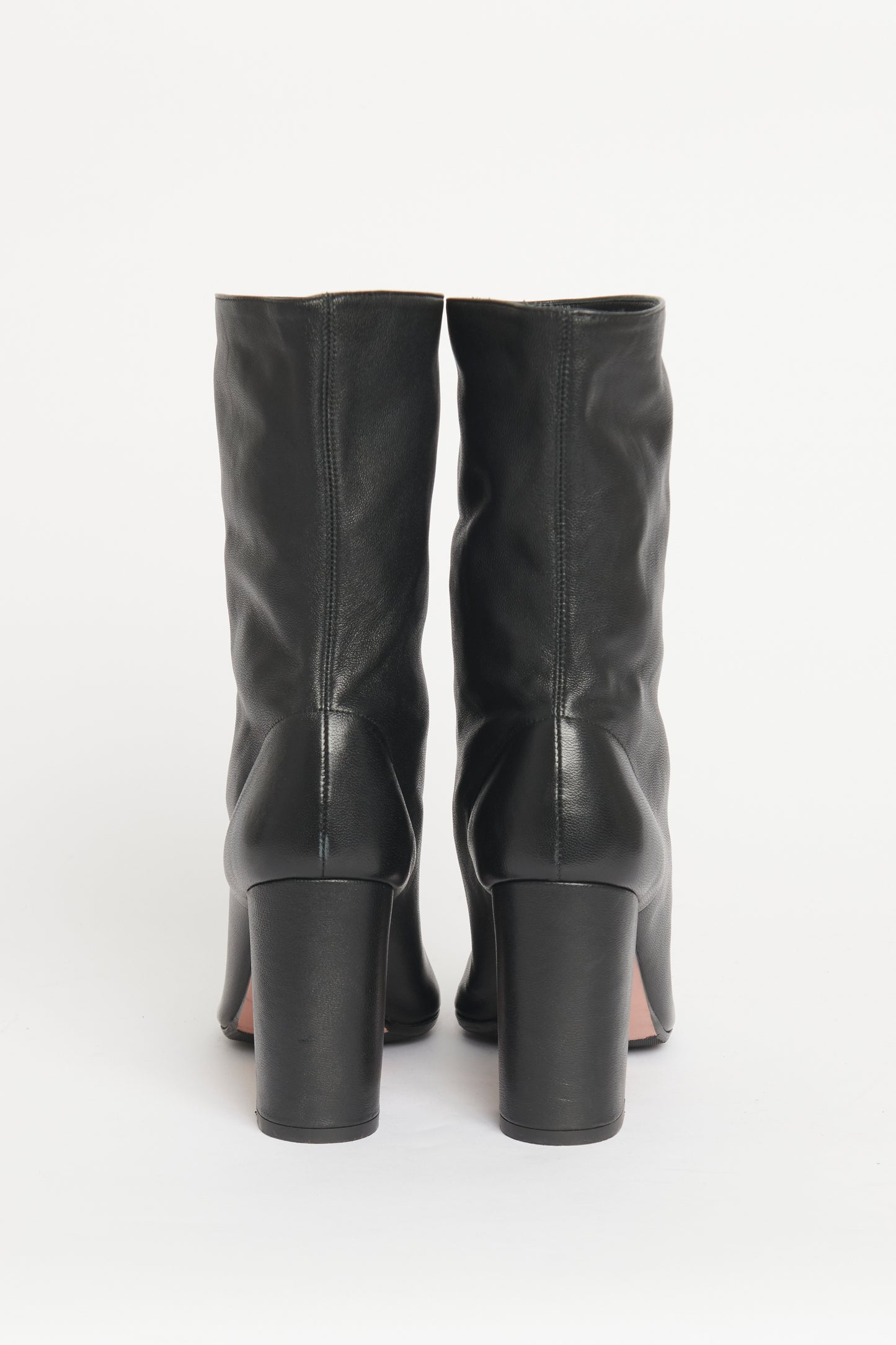 Black Leather Preowned Boogie Slouch Boots