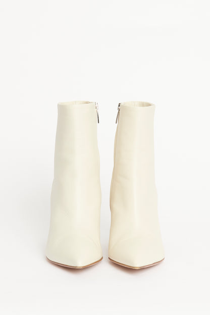 Off White Leather Preowned Piper 85 Boots