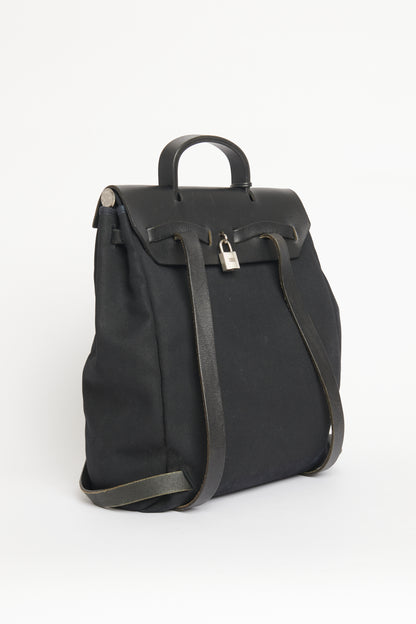 1999 Black Toile Canvas Vintage Preowned Herbag Backpack