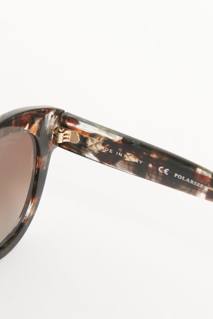 Brown Acetate Preowned Butterfly Check Sunglasses