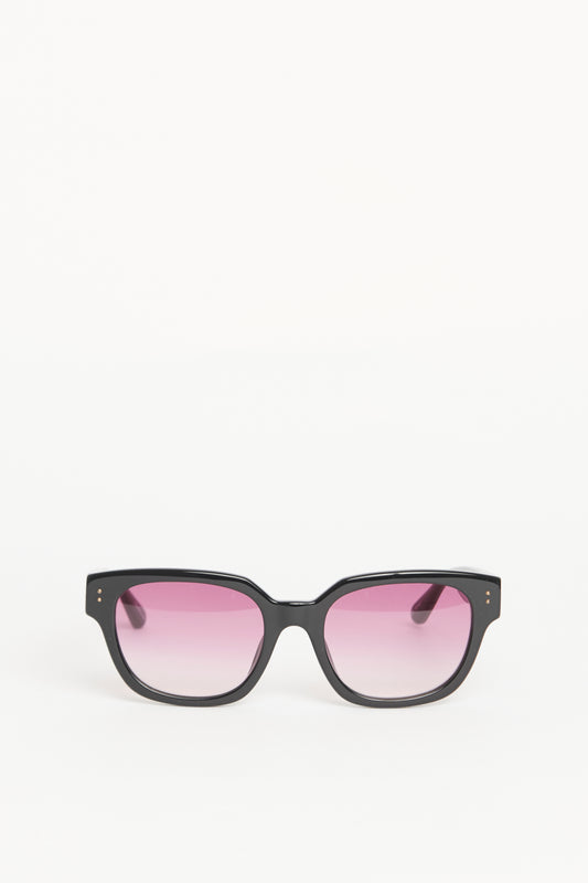 Black Acetate Preowned Deni Pink Lense Sunglasses