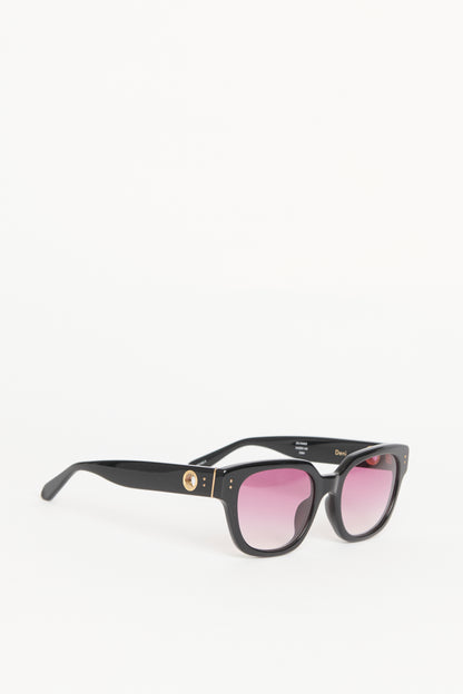 Black Acetate Preowned Deni Pink Lense Sunglasses