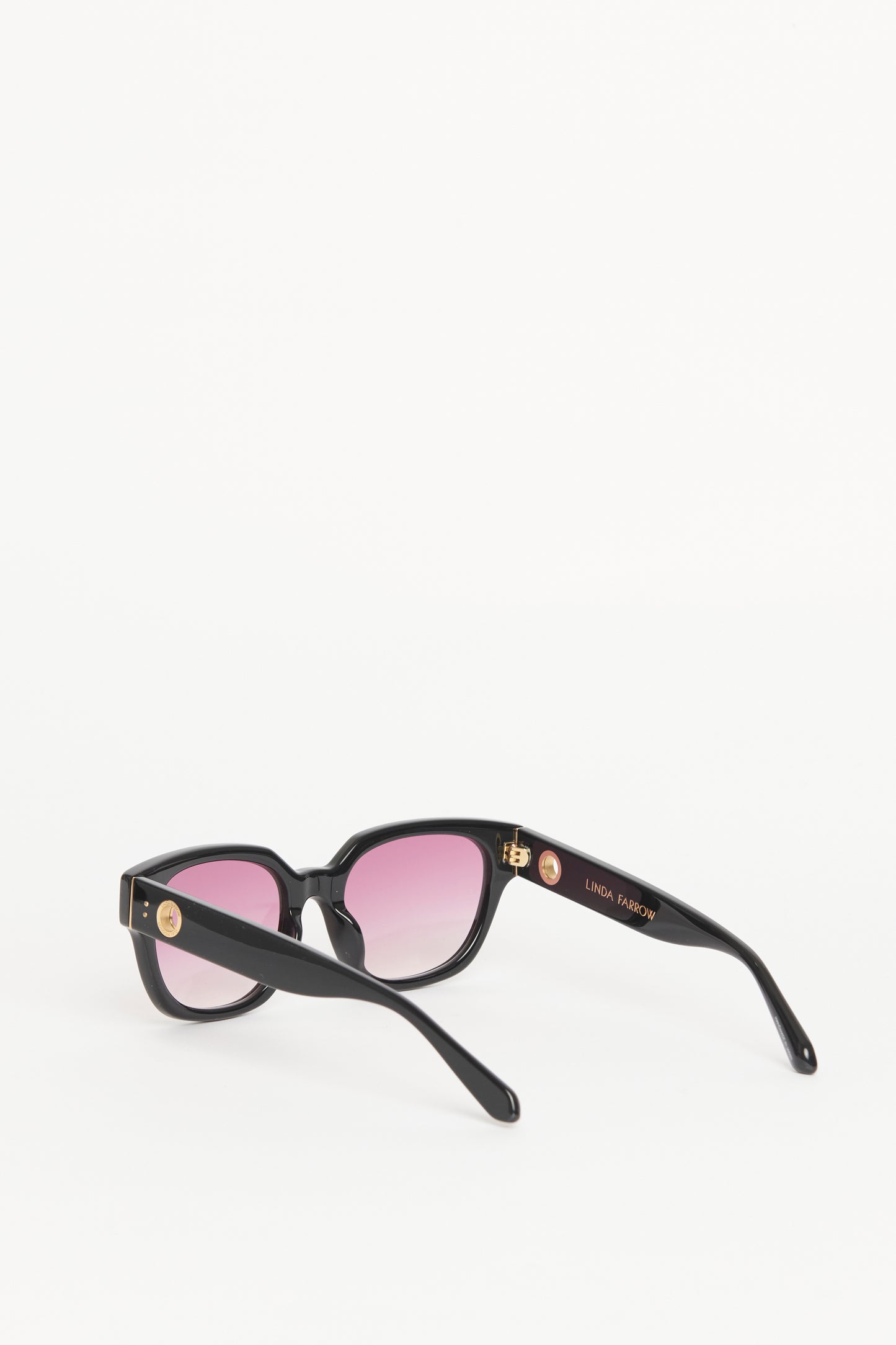 Black Acetate Preowned Deni Pink Lense Sunglasses