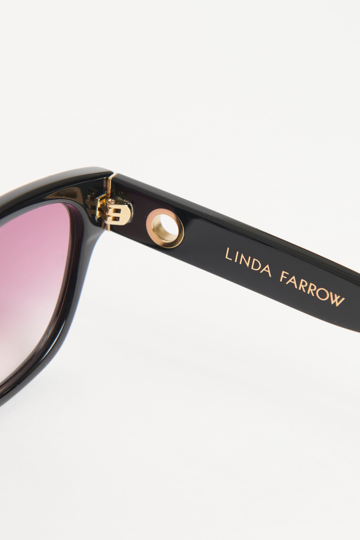 Black Acetate Preowned Deni Pink Lense Sunglasses