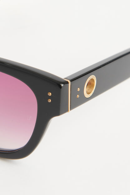 Black Acetate Preowned Deni Pink Lense Sunglasses