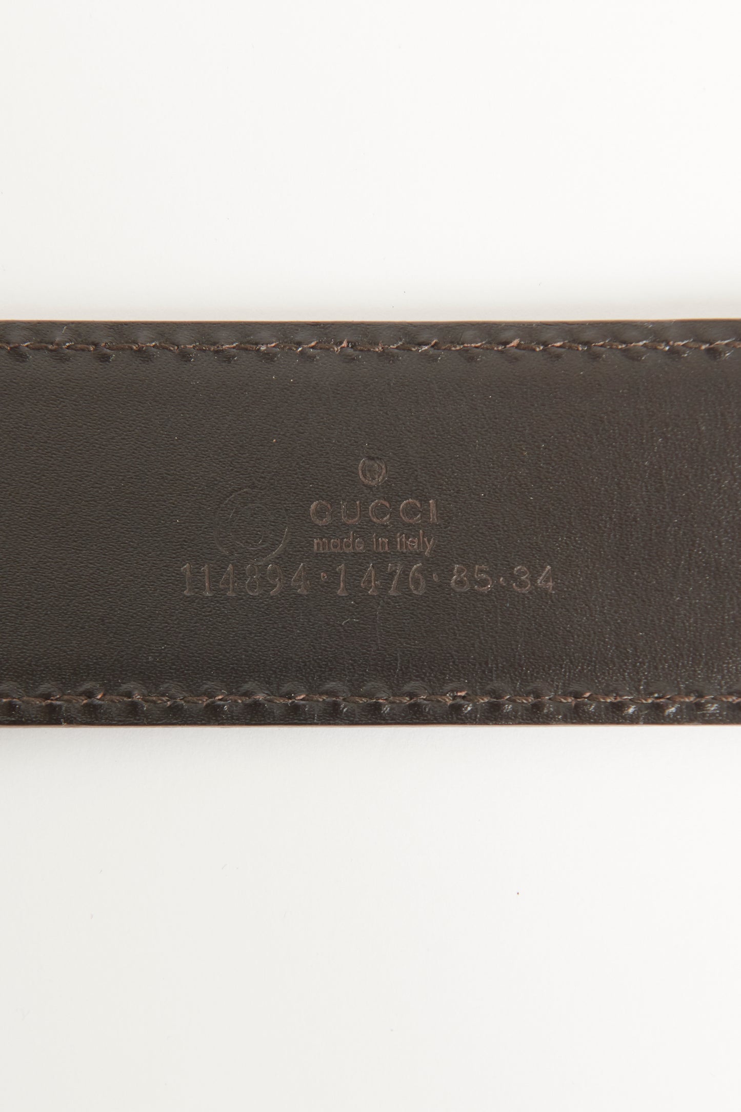 Brown Leather Preowned Horsebit Belt