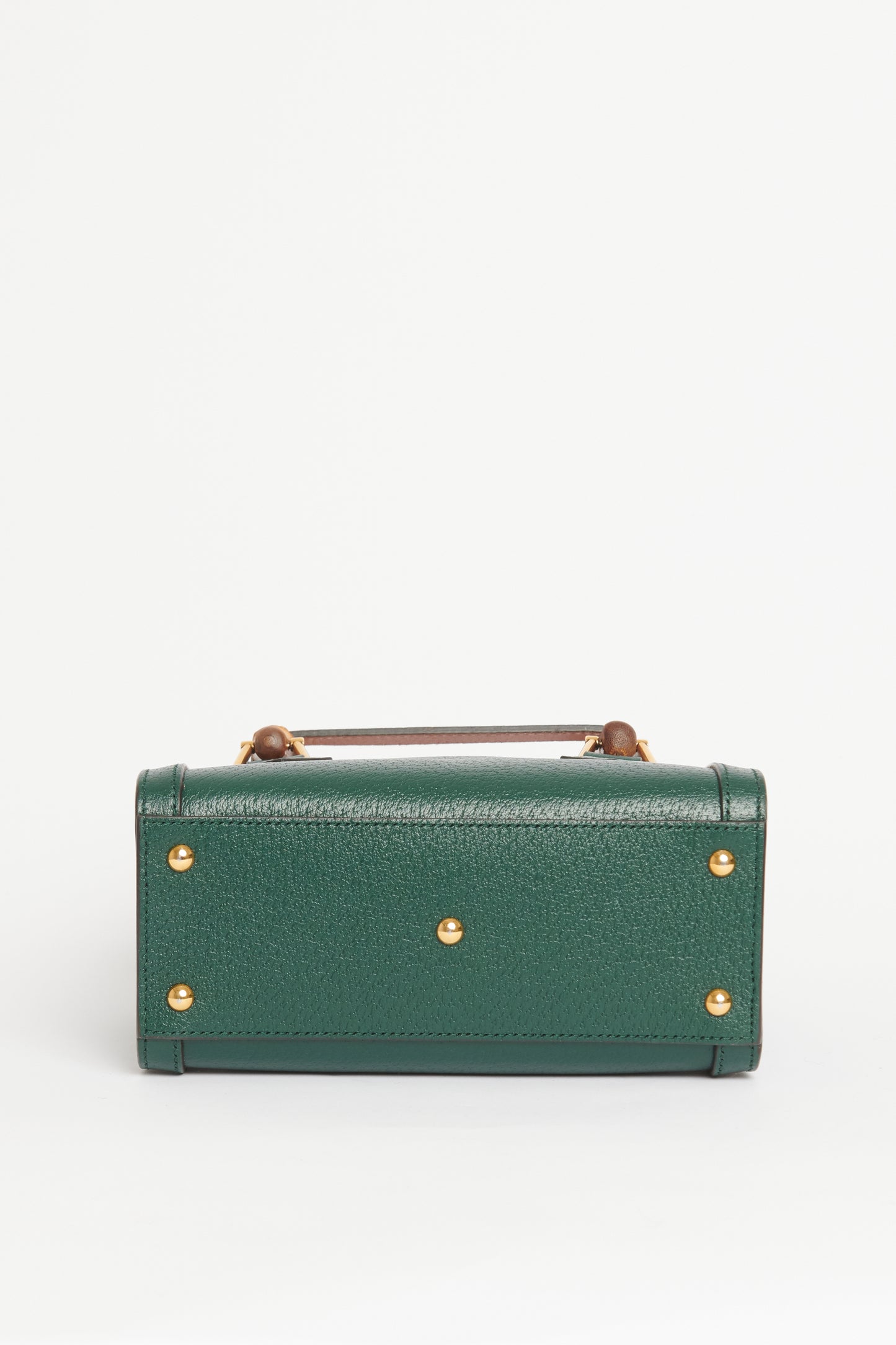 Green Leather Preowned Diana Mini Tote Bag