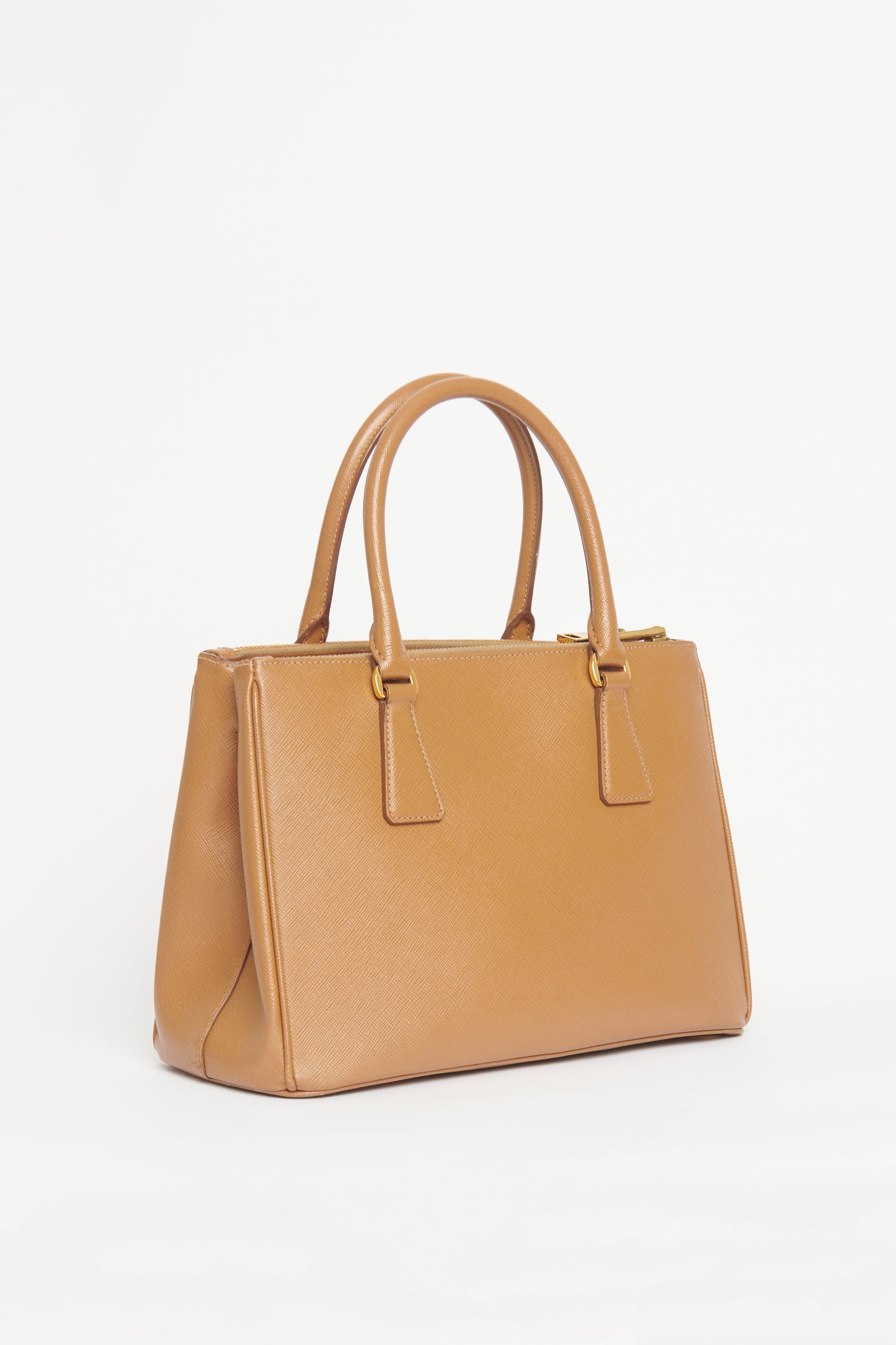 Tan Saffiano Leather Preowned Medium Galleria Bag