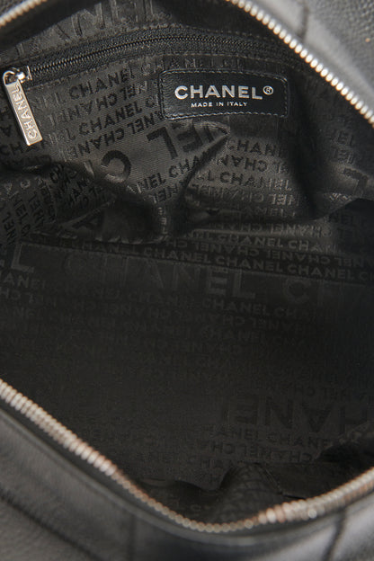 2005 Black Caviar Leather Preowned Chocolate Bar Bowling Bag