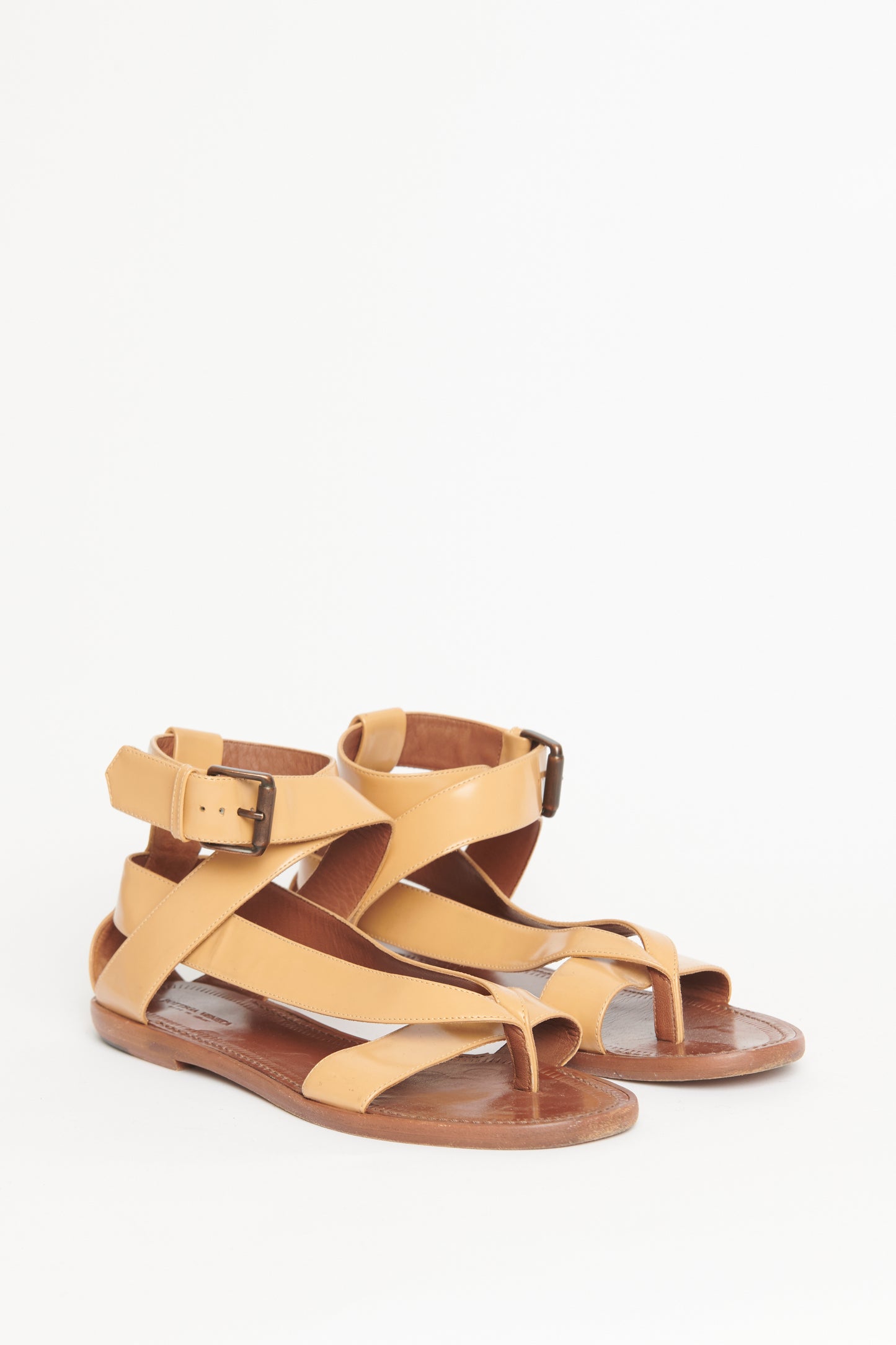 Tan Leather Preowned Gladiator Sandals