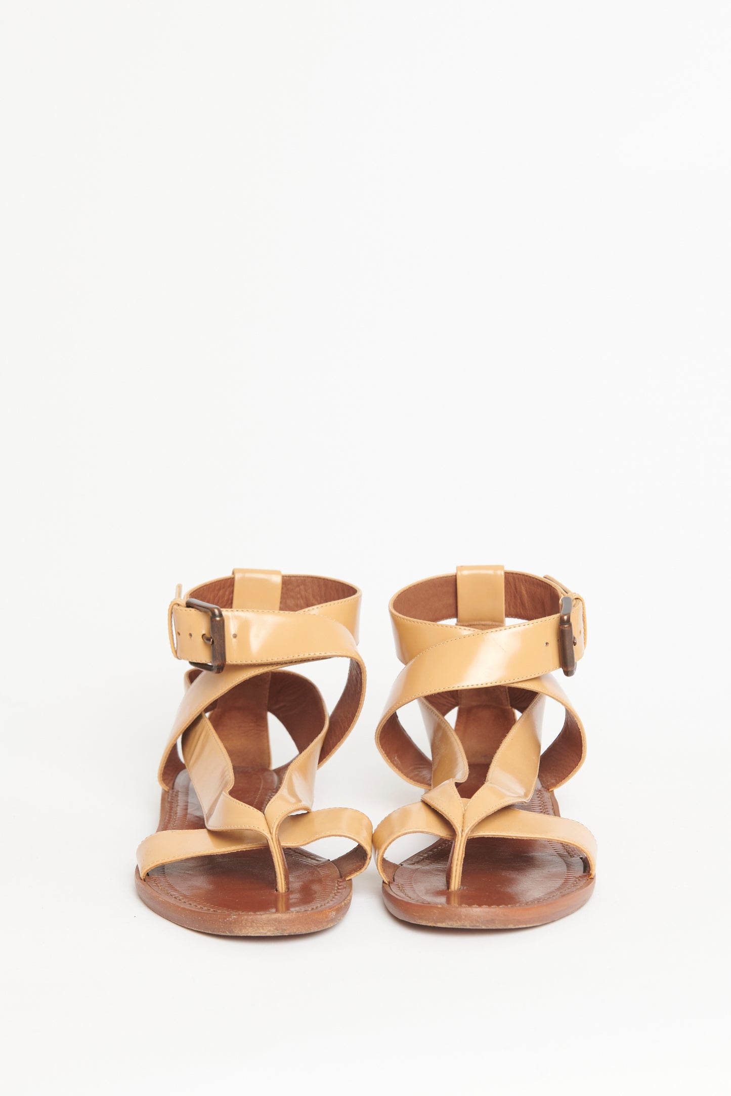 Tan Leather Preowned Gladiator Sandals