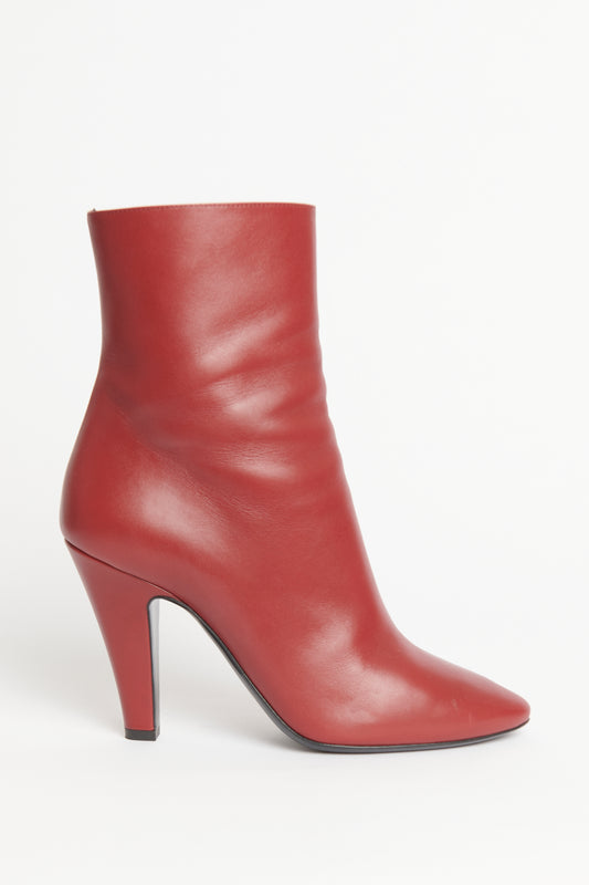 Opyum Red Leather Preowned 68 Ankle Boots