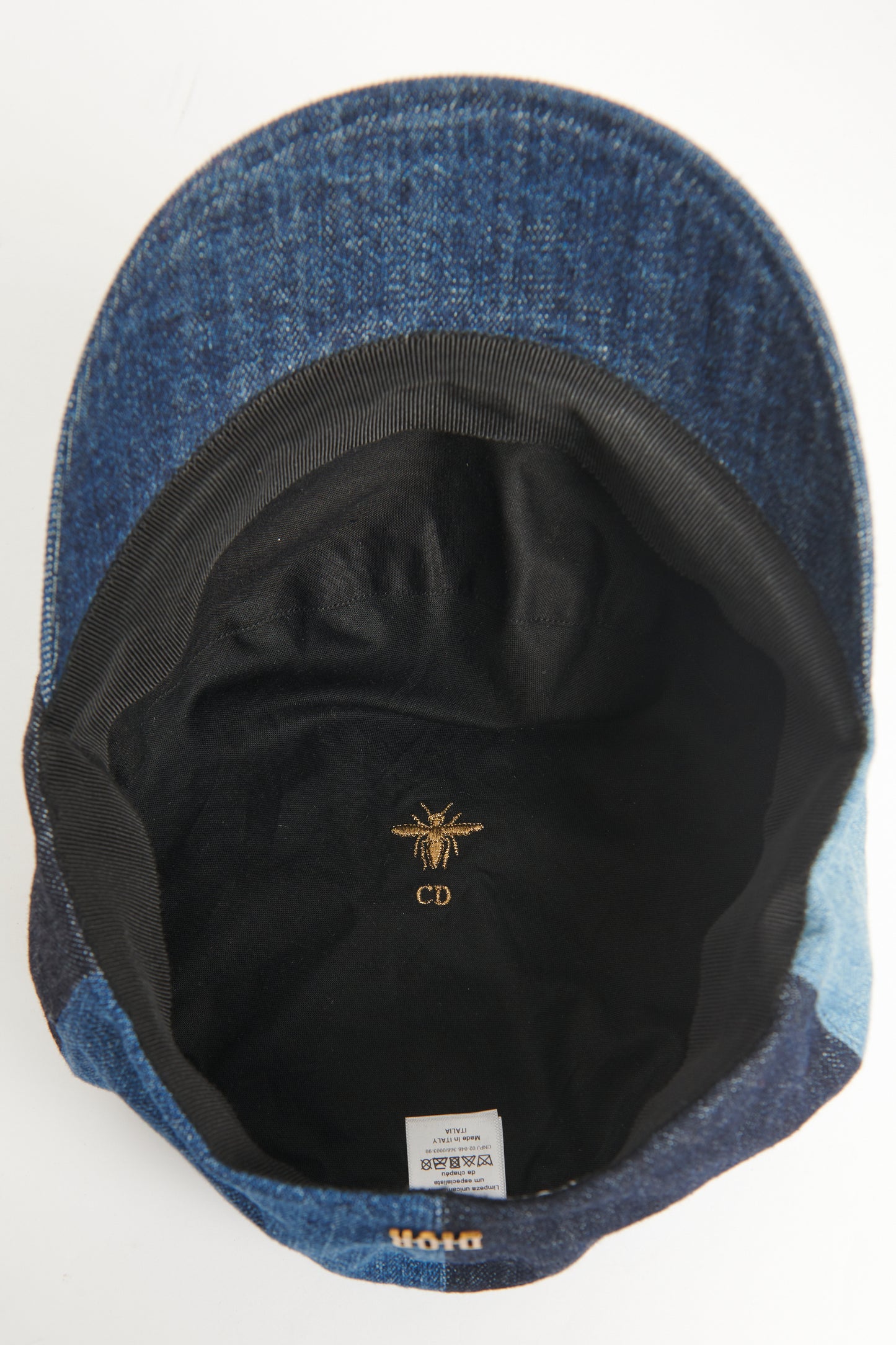 2018 Blue Denim Preowned Patchwork Baker Boy Cap