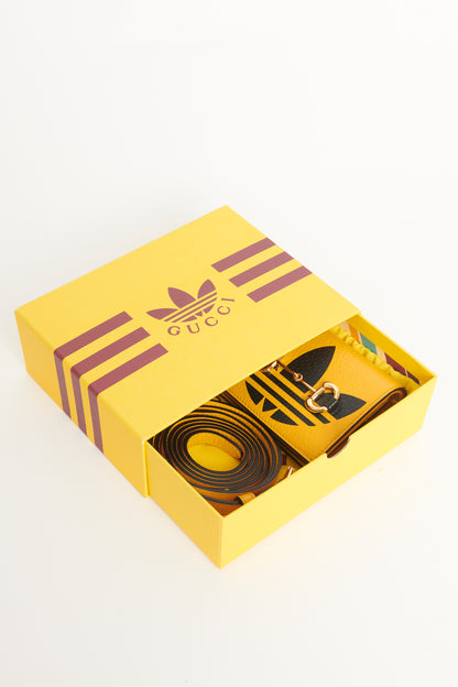 Gucci x Adidas Mustard Yellow Preowned 1955 Card Holder Mini Crossbody Bag