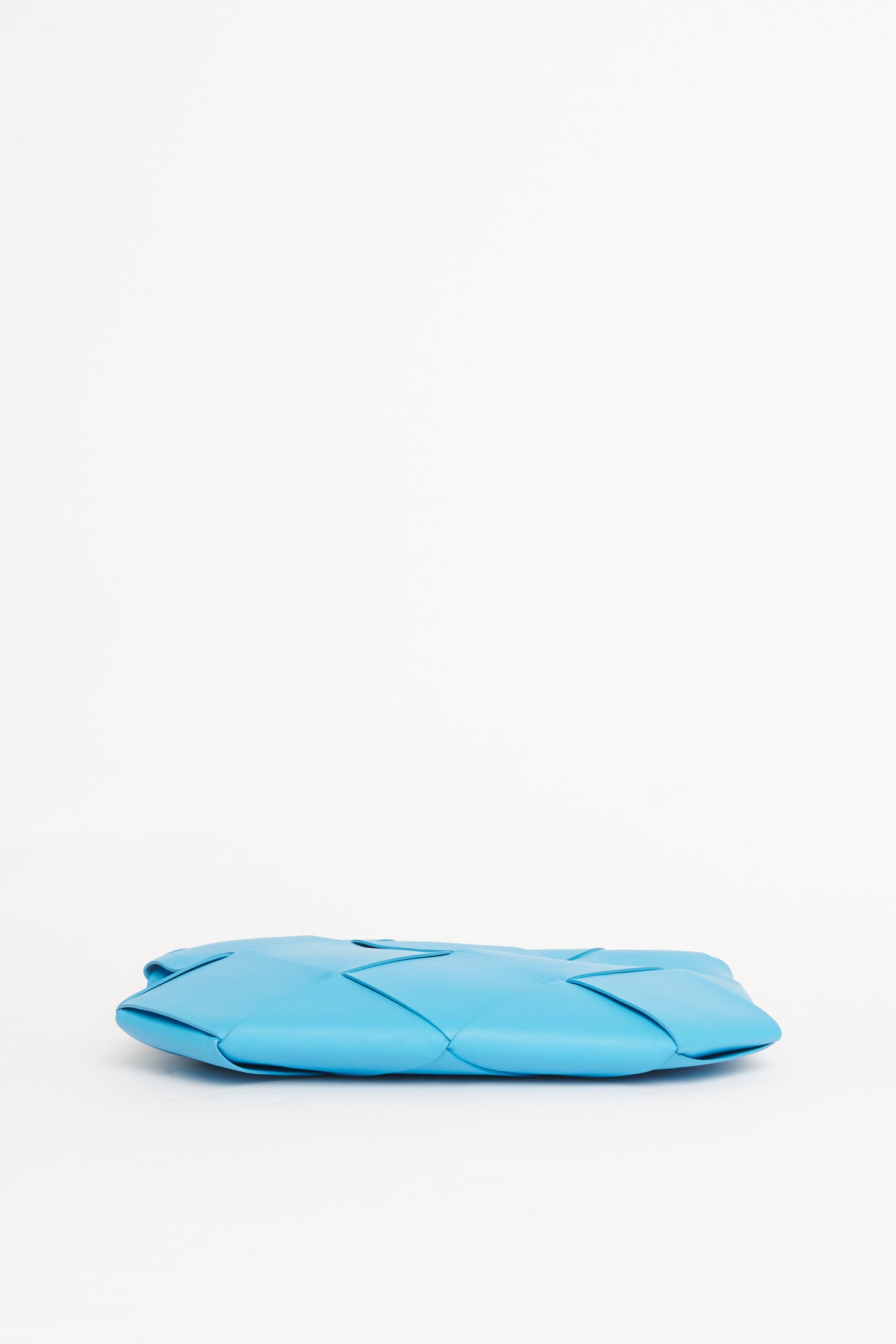 Blue Swimmi Lambskin Preowned Intrecciato Pouch Clutch Bag