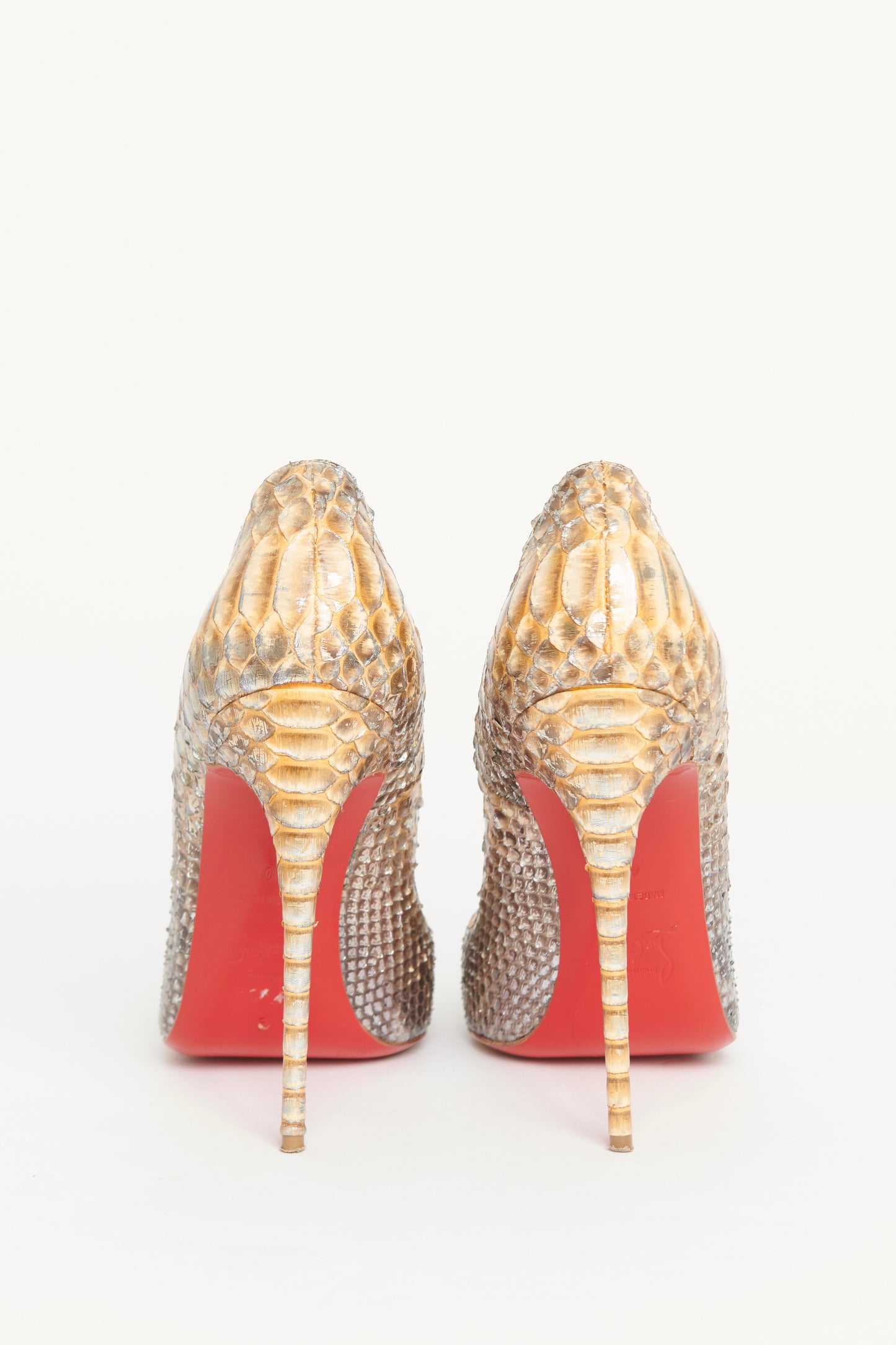 Gold Metallic Python So Kate Preowned Heels