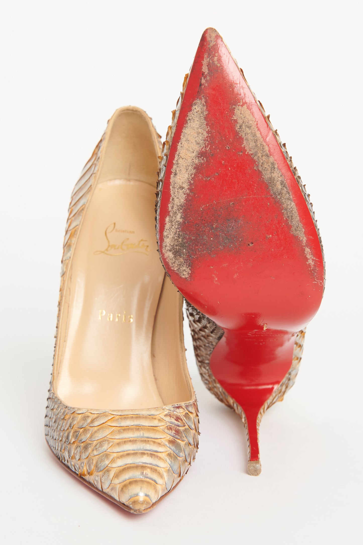 Gold Metallic Python So Kate Preowned Heels