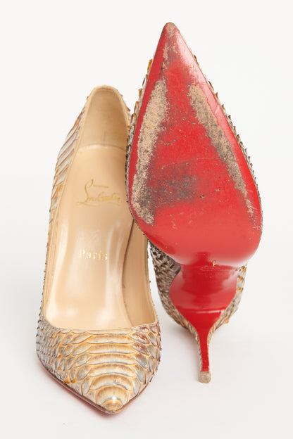 Gold Metallic Python So Kate Preowned Heels