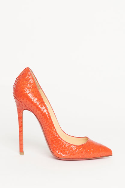 Orange Python So Kate Preowned Heels