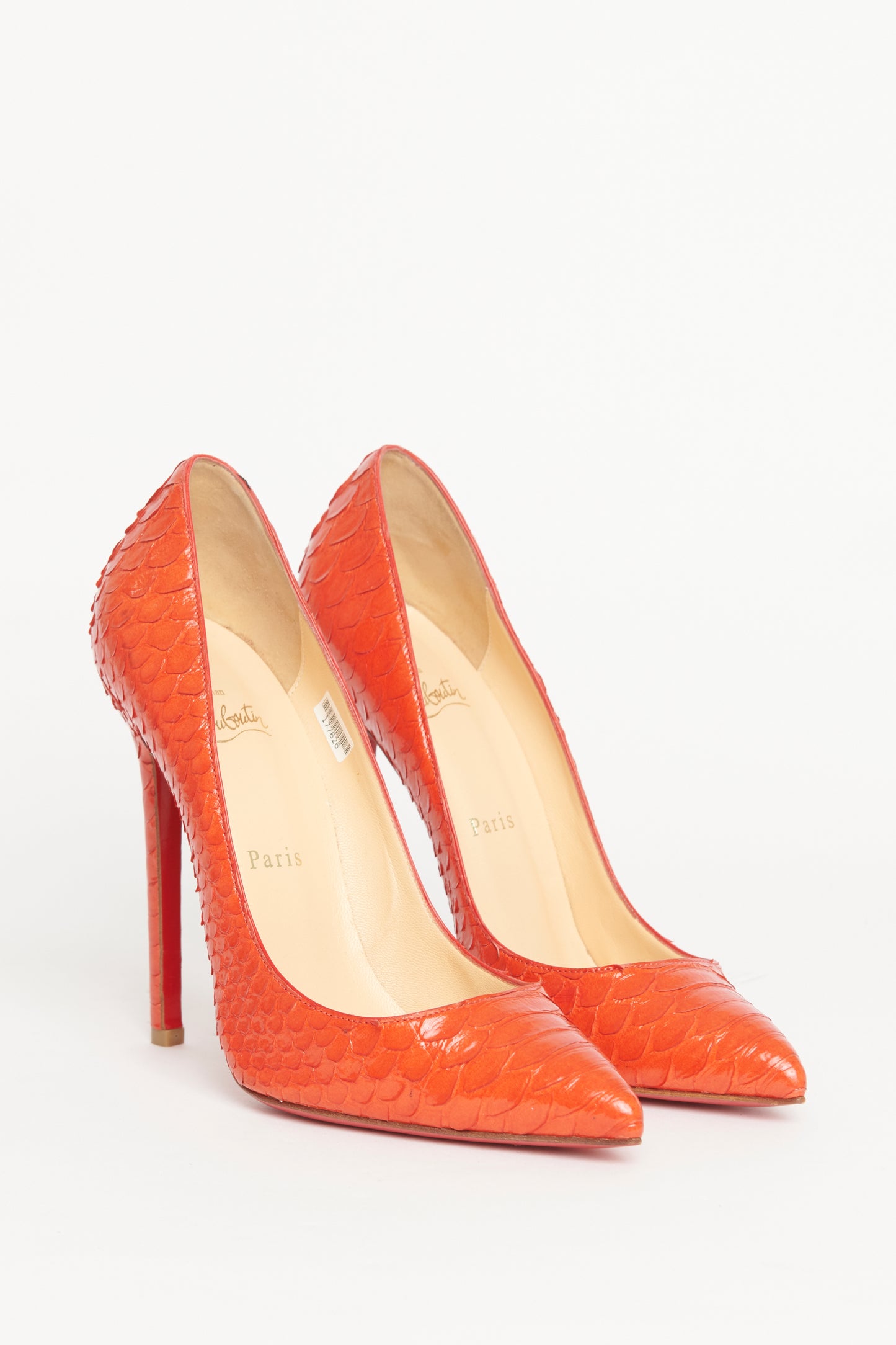 Orange Python So Kate Preowned Heels