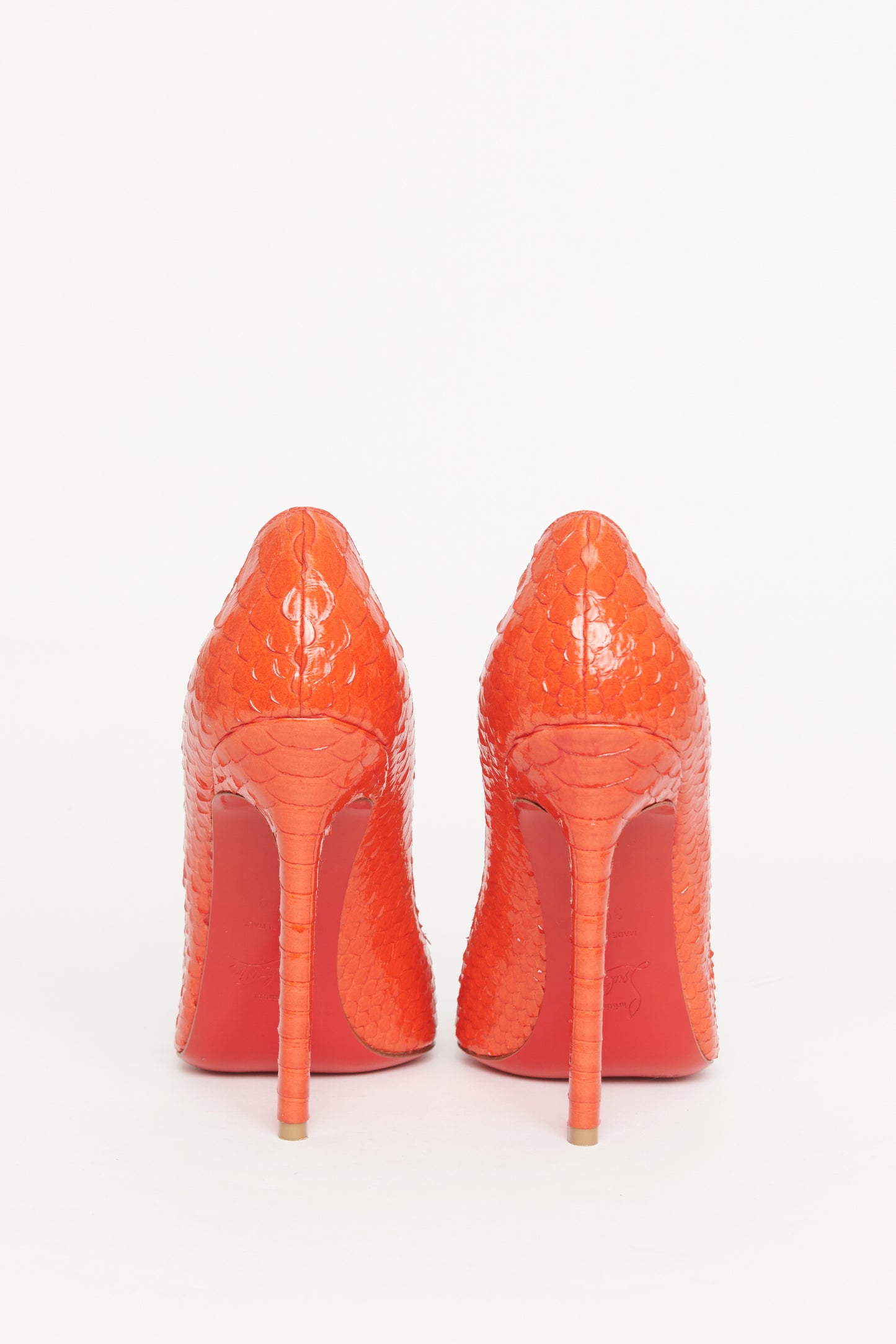 Orange Python So Kate Preowned Heels