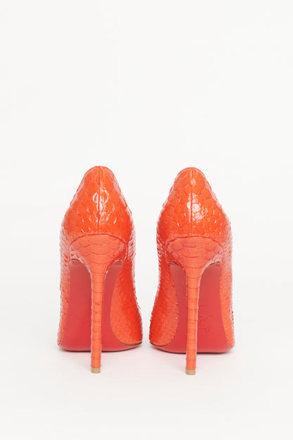 Orange Python So Kate Preowned Heels