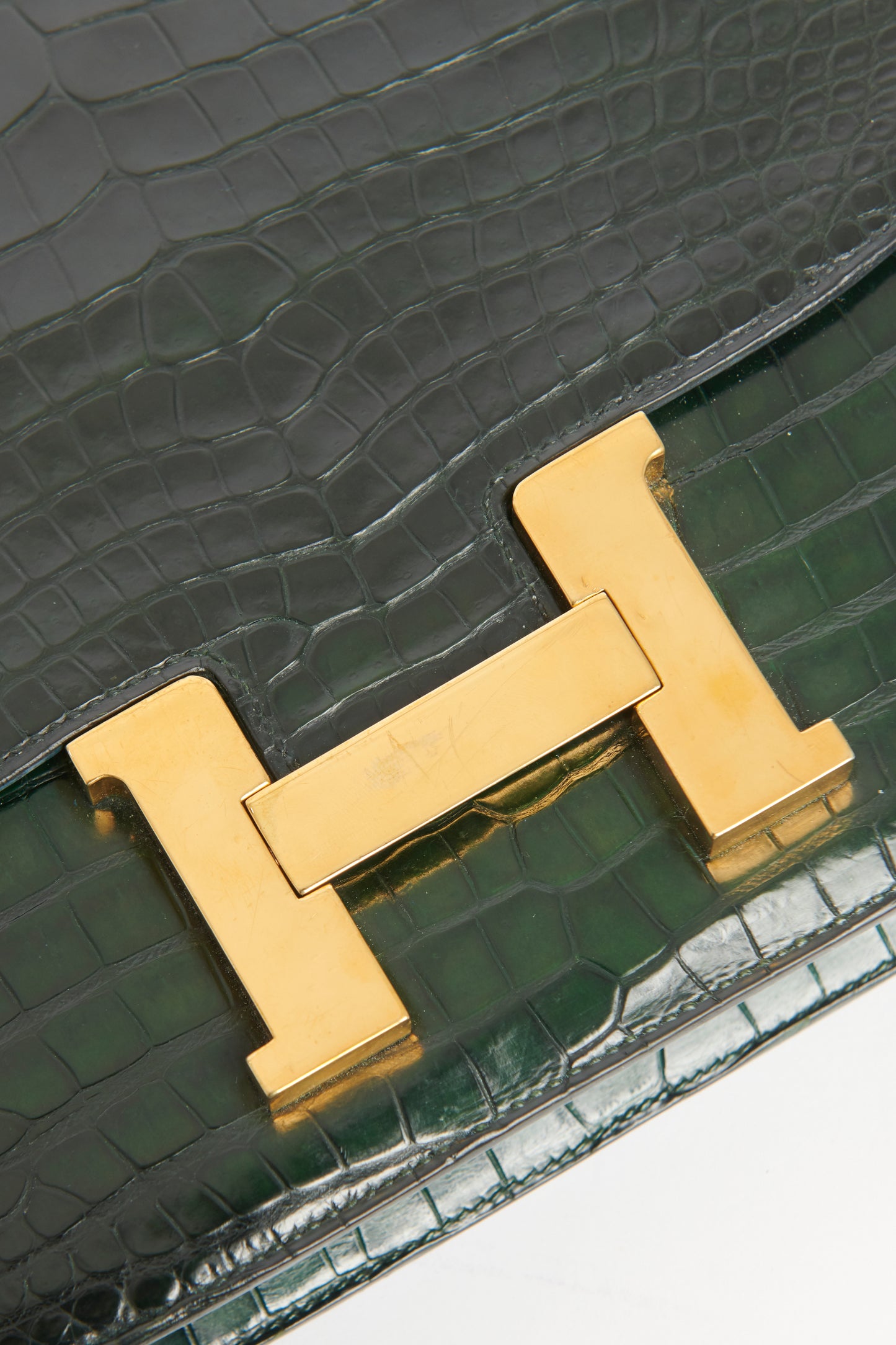 Early 1980's Green Croc Constance Preowned Bag
