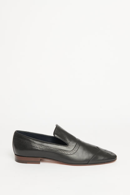 Black Leather Preowned Loafers