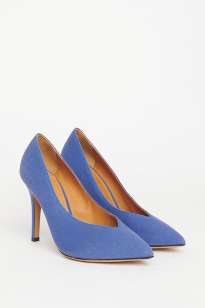 Canvas Preowned Pointed Toe Pumps