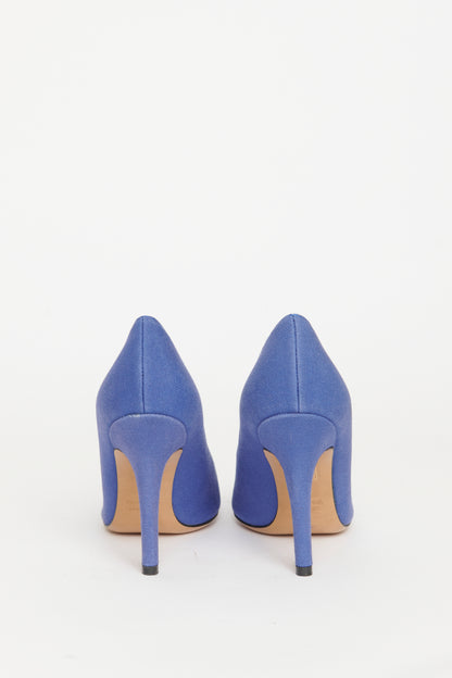 Canvas Preowned Pointed Toe Pumps