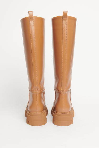 Tan Leather Tubular Preowned Lug Boots