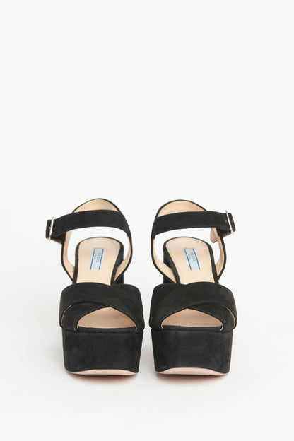 Suede Platform Preowned Sandals