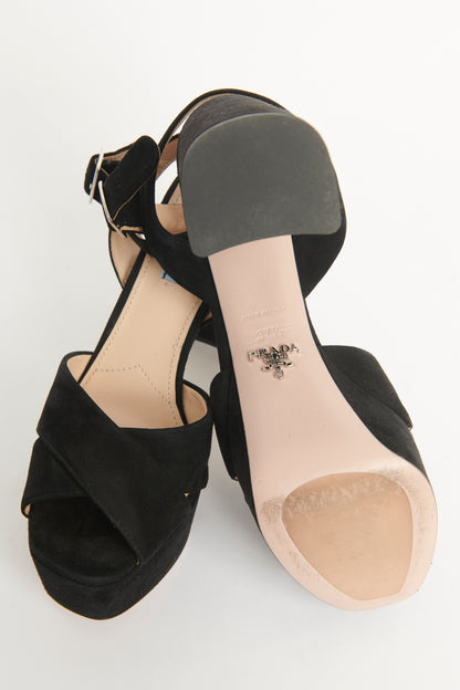 Suede Platform Preowned Sandals