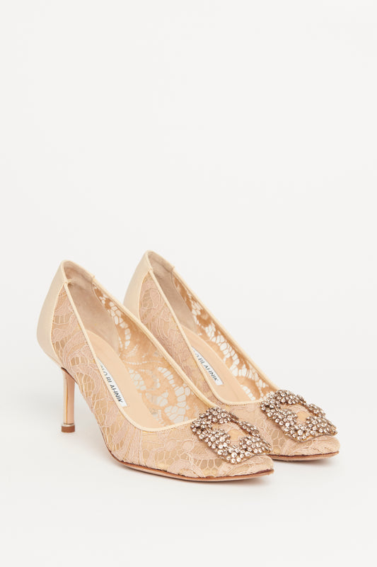 Nude Lace and Satin 70 Hangisi Preowned Pumps