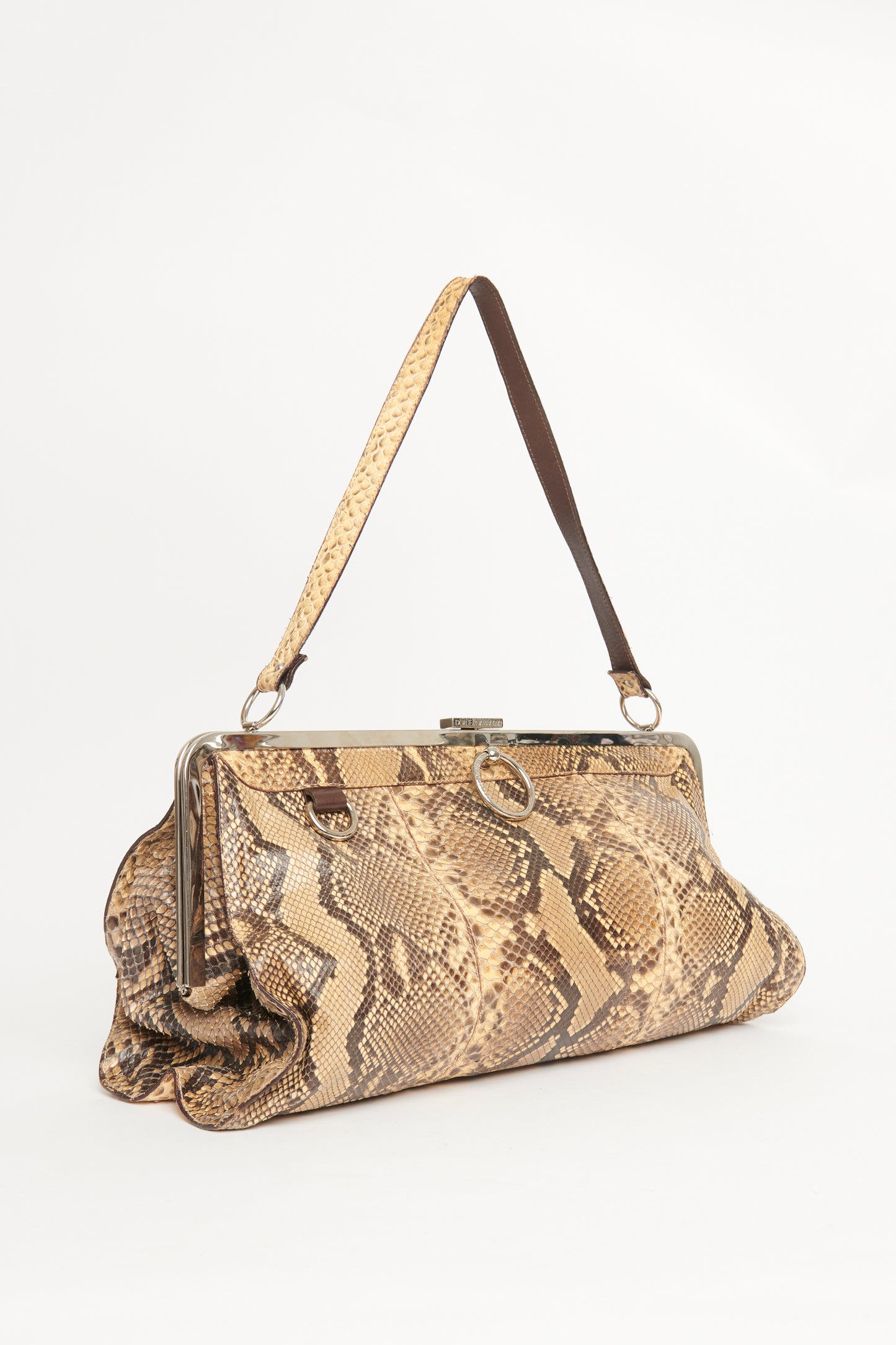 2003 Python Leather Ring Preowned Shoulder Bag