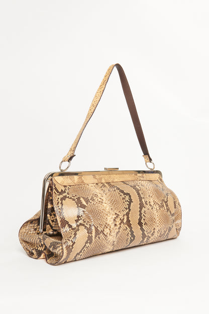 2003 Python Leather Ring Preowned Shoulder Bag