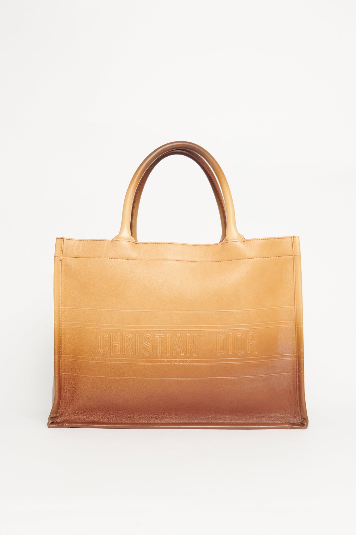 Gradient Smooth Calfskin Embossed Preowned Bag