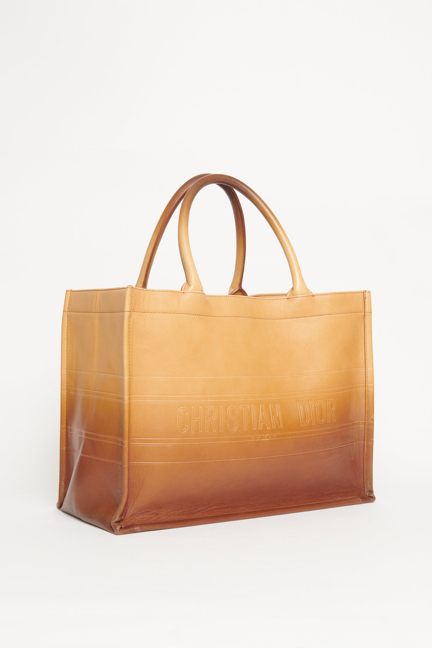 Gradient Smooth Calfskin Embossed Preowned Bag