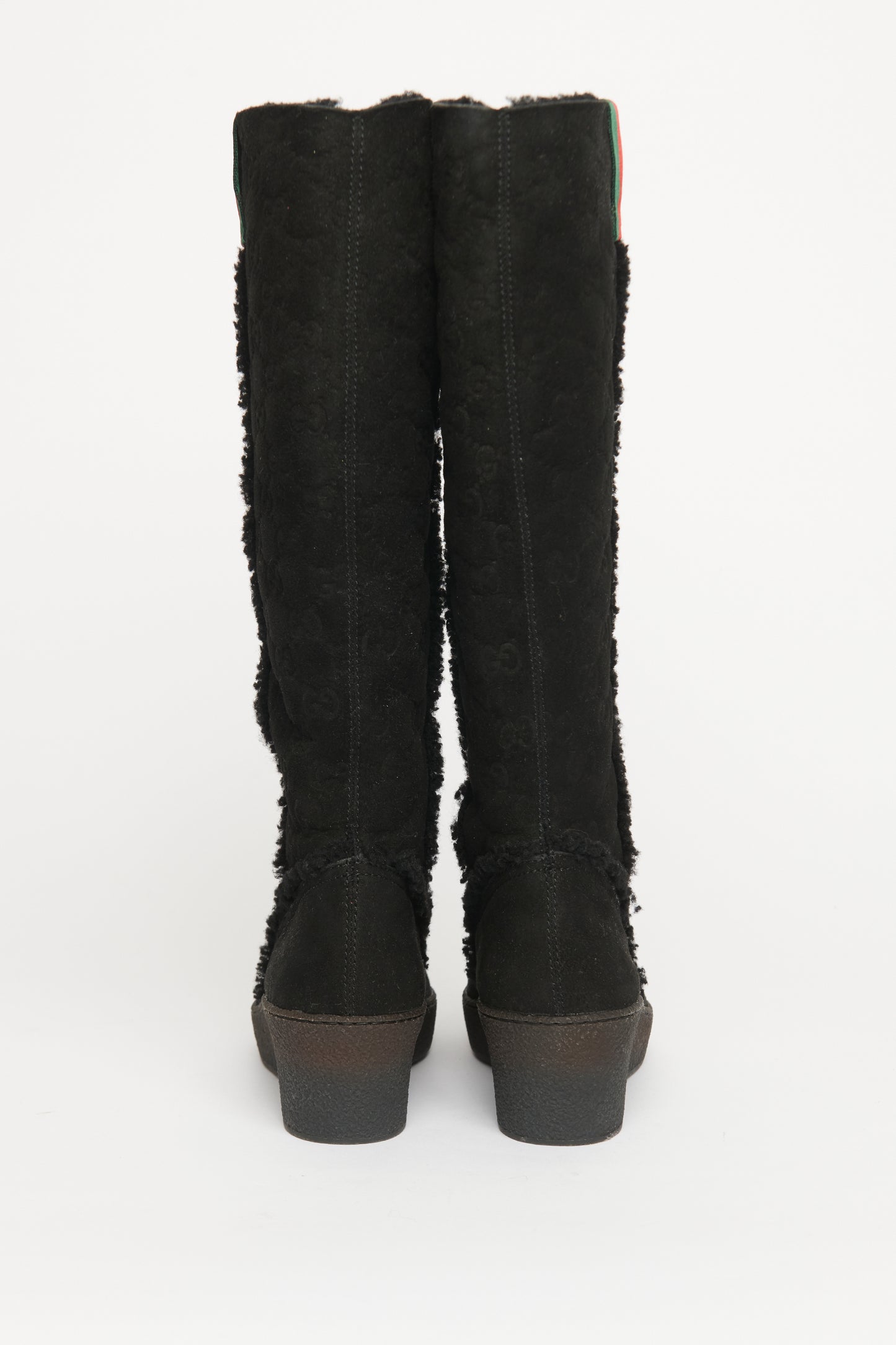 Monogram Shearling Preowned Knee High Boots