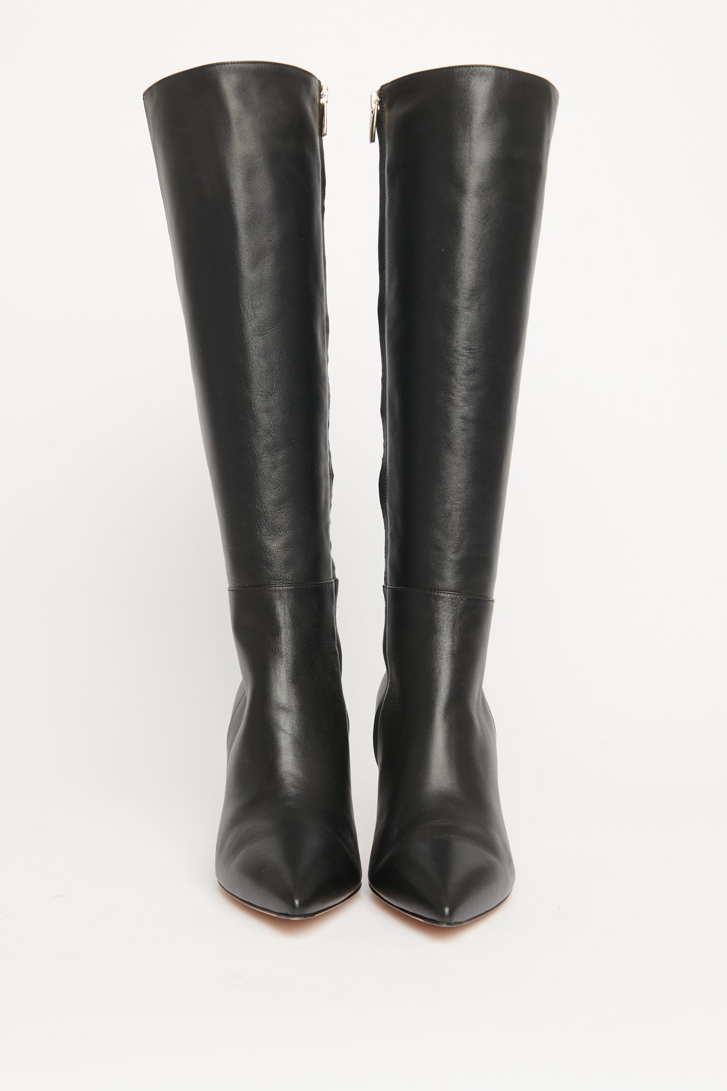 Black Leather Preowned Knee High Boots