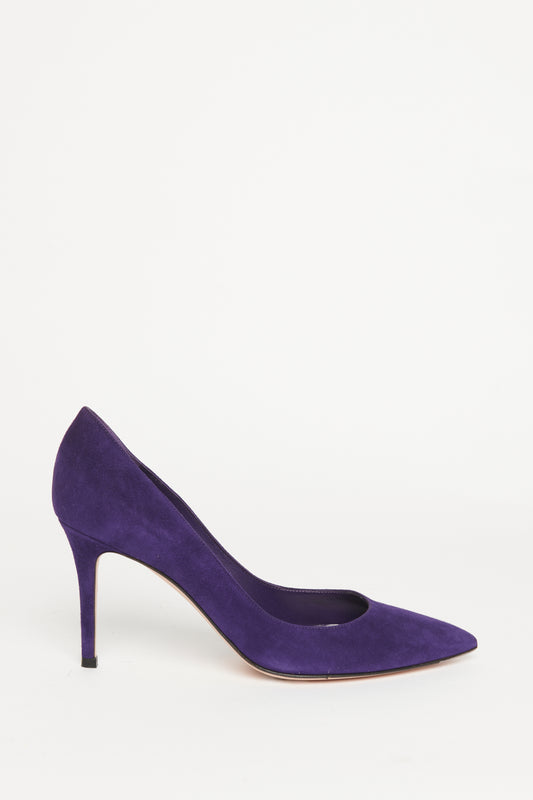 Violet Pointed Preowned Heeled Pumps