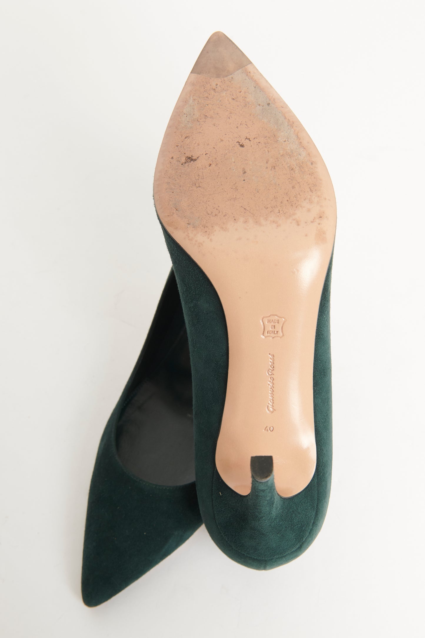 Evergreen Pointed Preowned Heeled Pumps