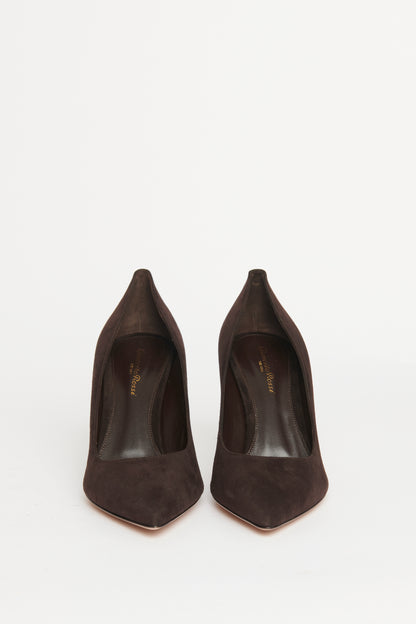 Brown Pointed Preowned Heeled Pumps