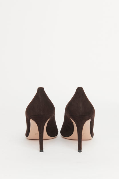 Brown Pointed Preowned Heeled Pumps